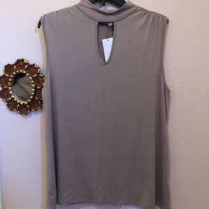 Beige Keyhole Blouse